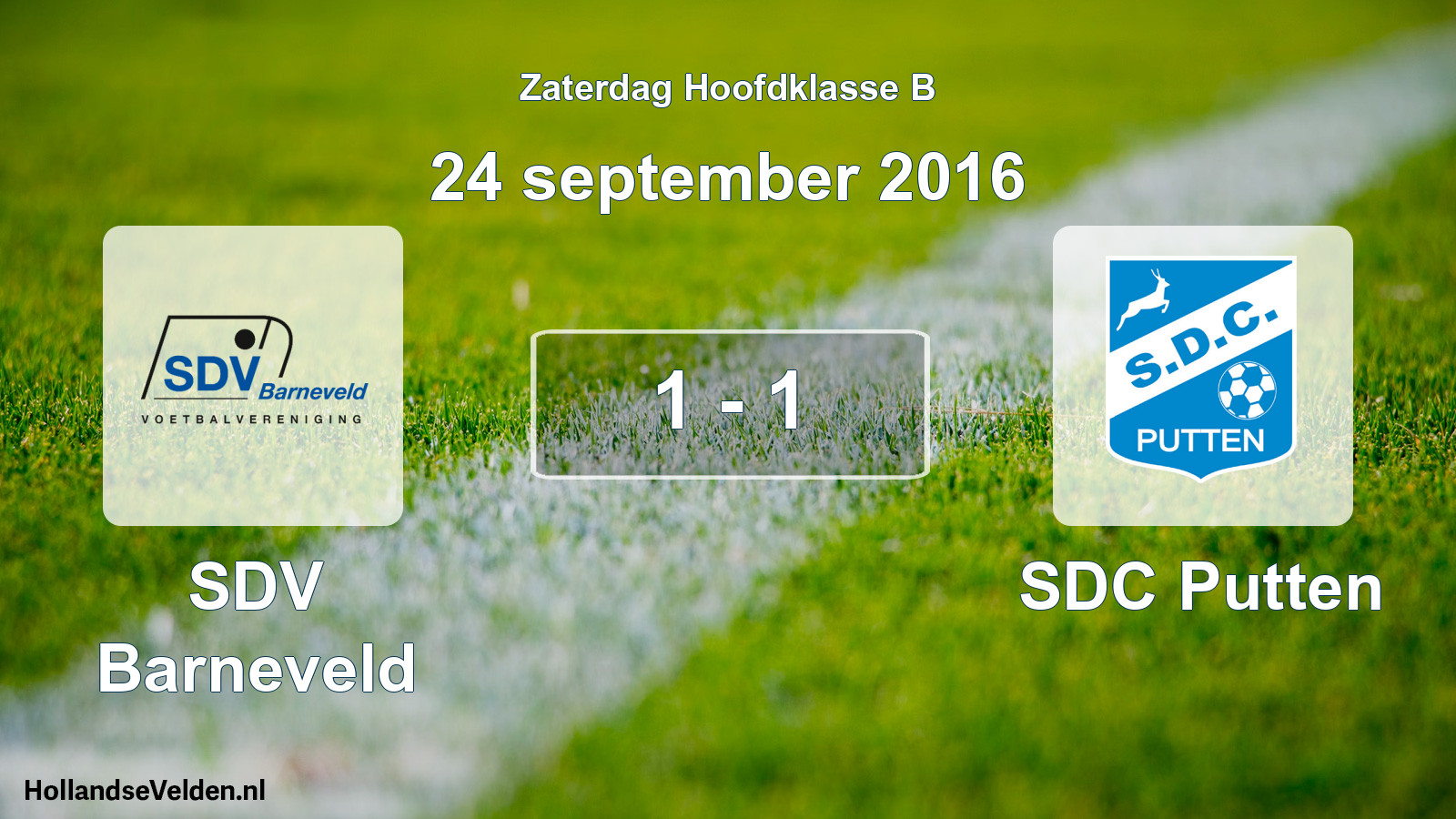 Total number of matches played: SDV Barneveld - SDC Putten 1 - 1 (24 September 2016)