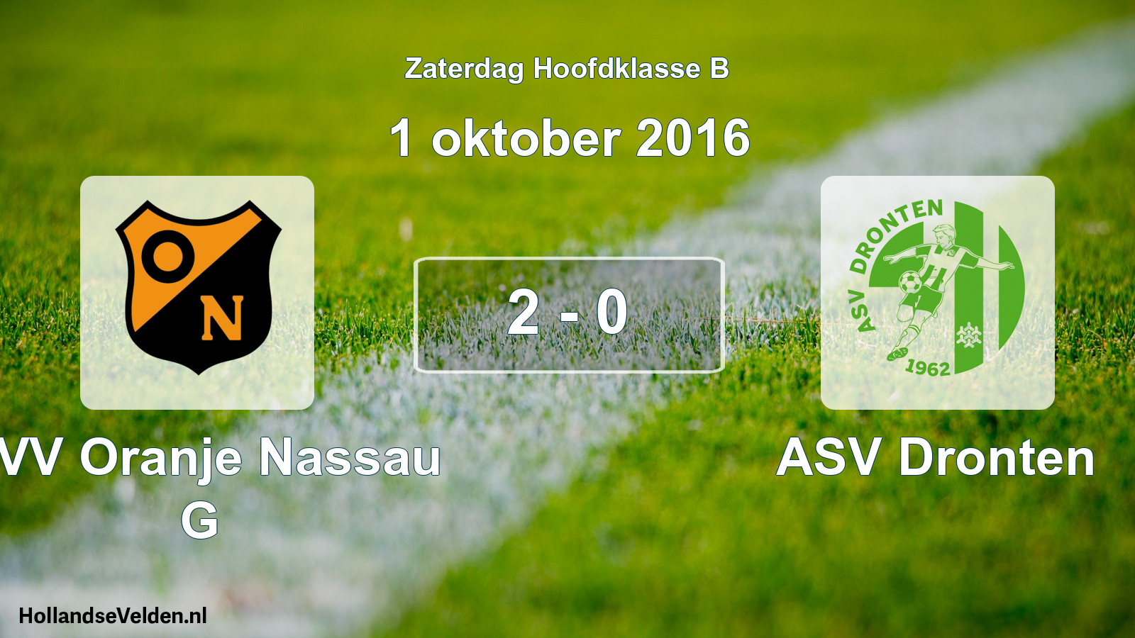 Total number of matches played: CVV Oranje Nassau G - ASV Dronten 2 - 0 (1 October 2016)