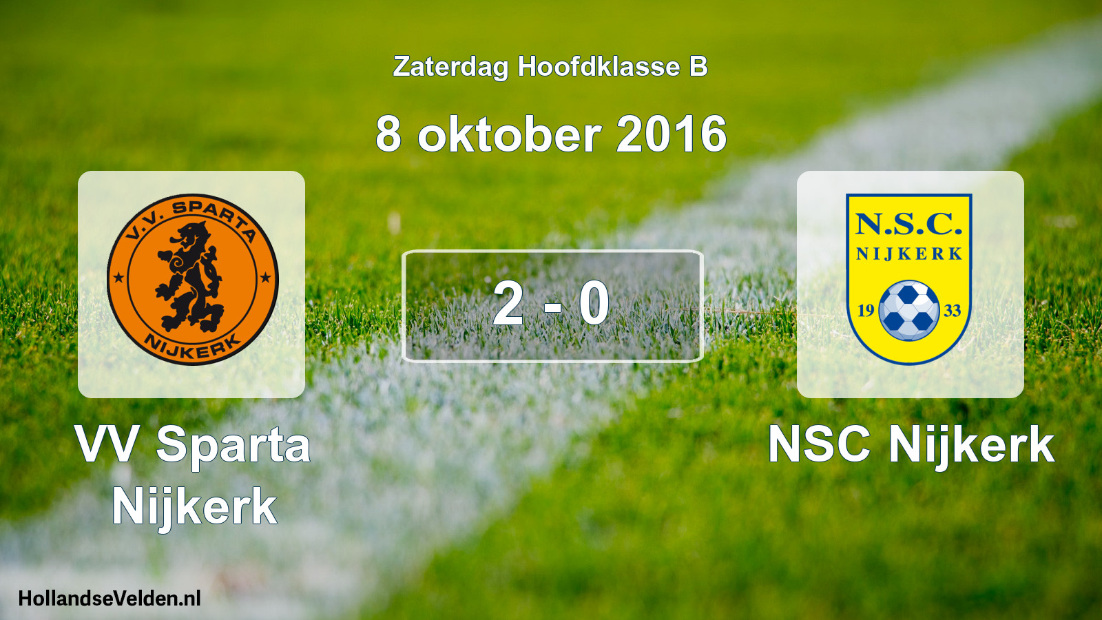 Gespeelde wedstrijd: VV Sparta Nijkerk - NSC Nijkerk 2 - 0 (8 oktober 2016)