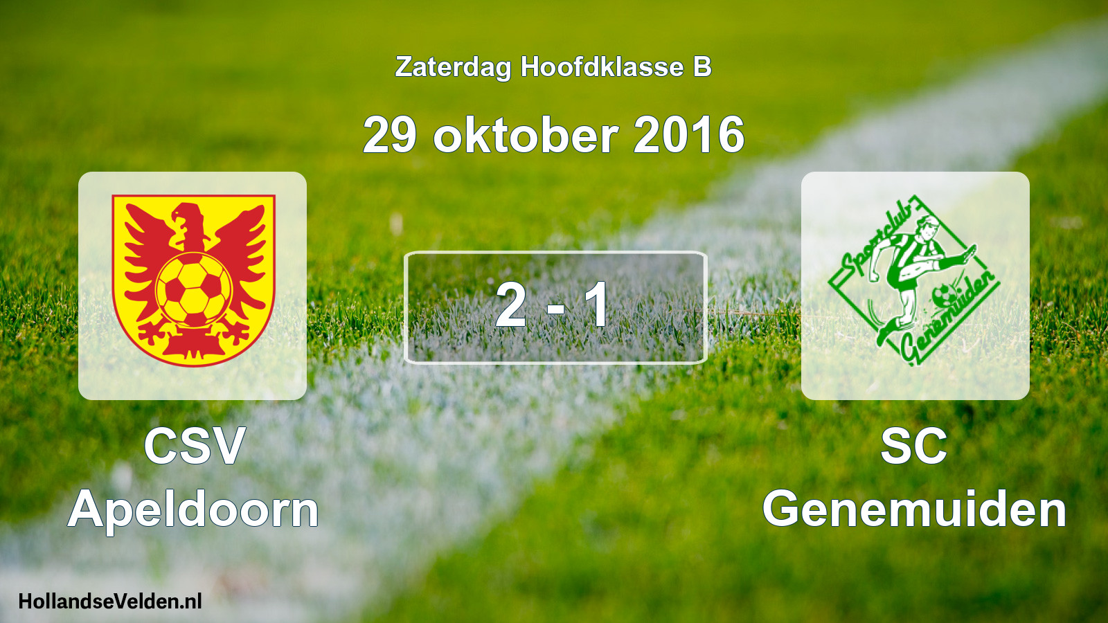 Total number of matches played: CSV Apeldoorn - SC Genemuiden 2 - 1 (29 October 2016)