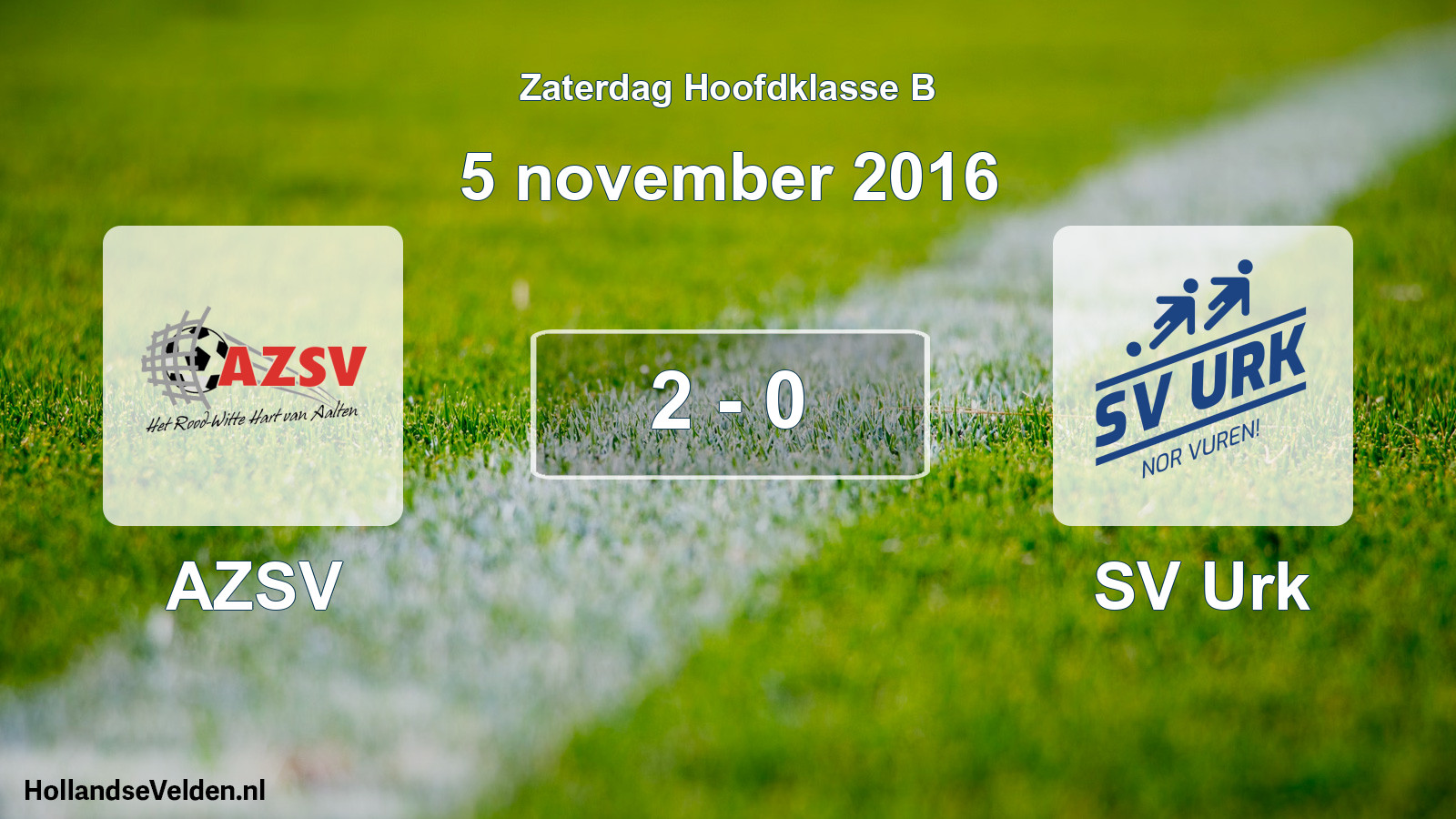 Total number of matches played: AZSV - SV Urk 2 - 0 (5 November 2016)