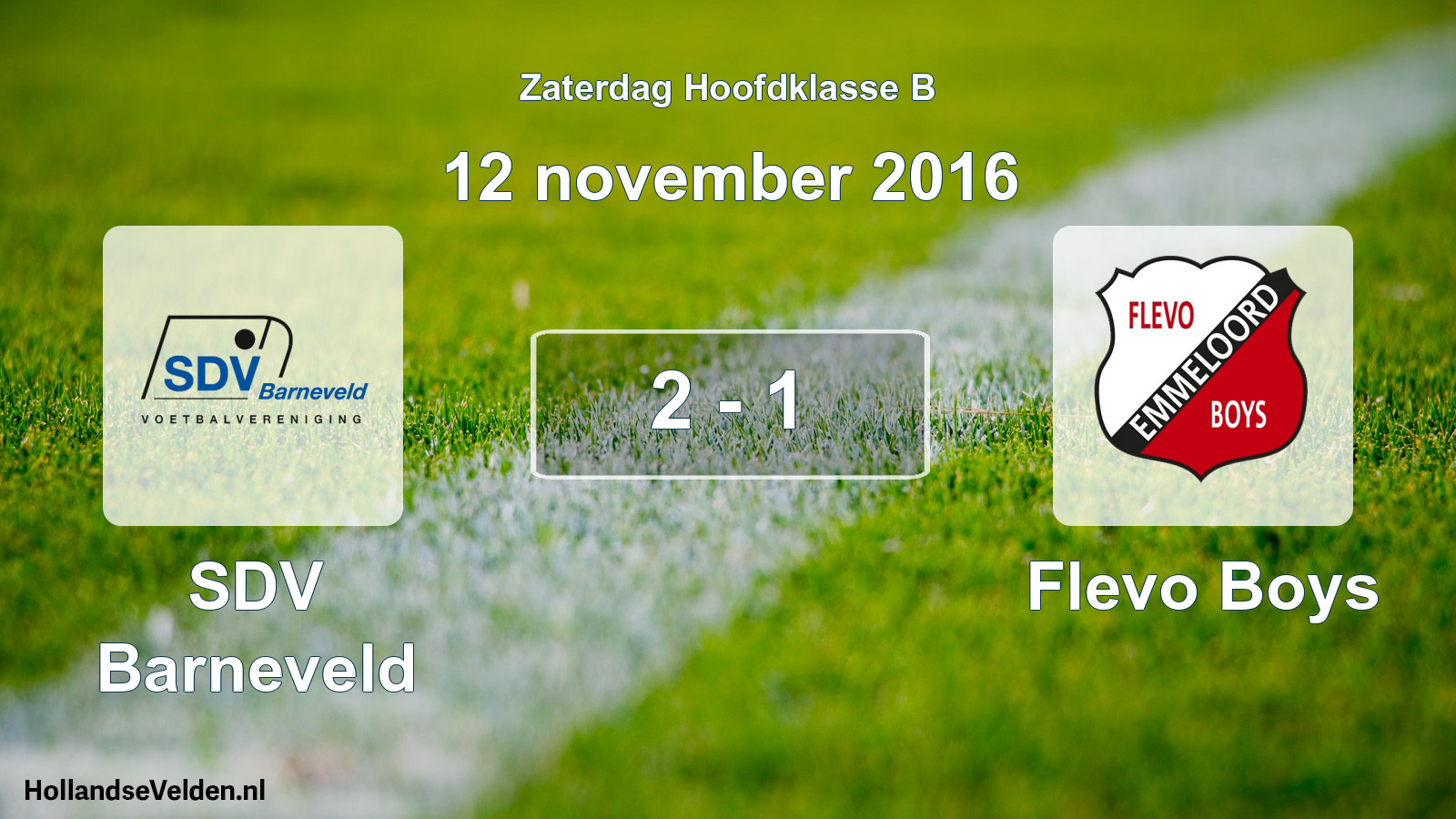 Total number of matches played: SDV Barneveld - Flevo Boys 2 - 1 (12 November 2016)