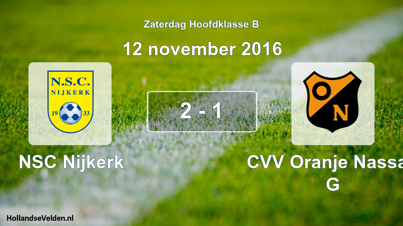 Gespeelde wedstrijd: NSC Nijkerk - CVV Oranje Nassau G 2 - 1 (12 november 2016)