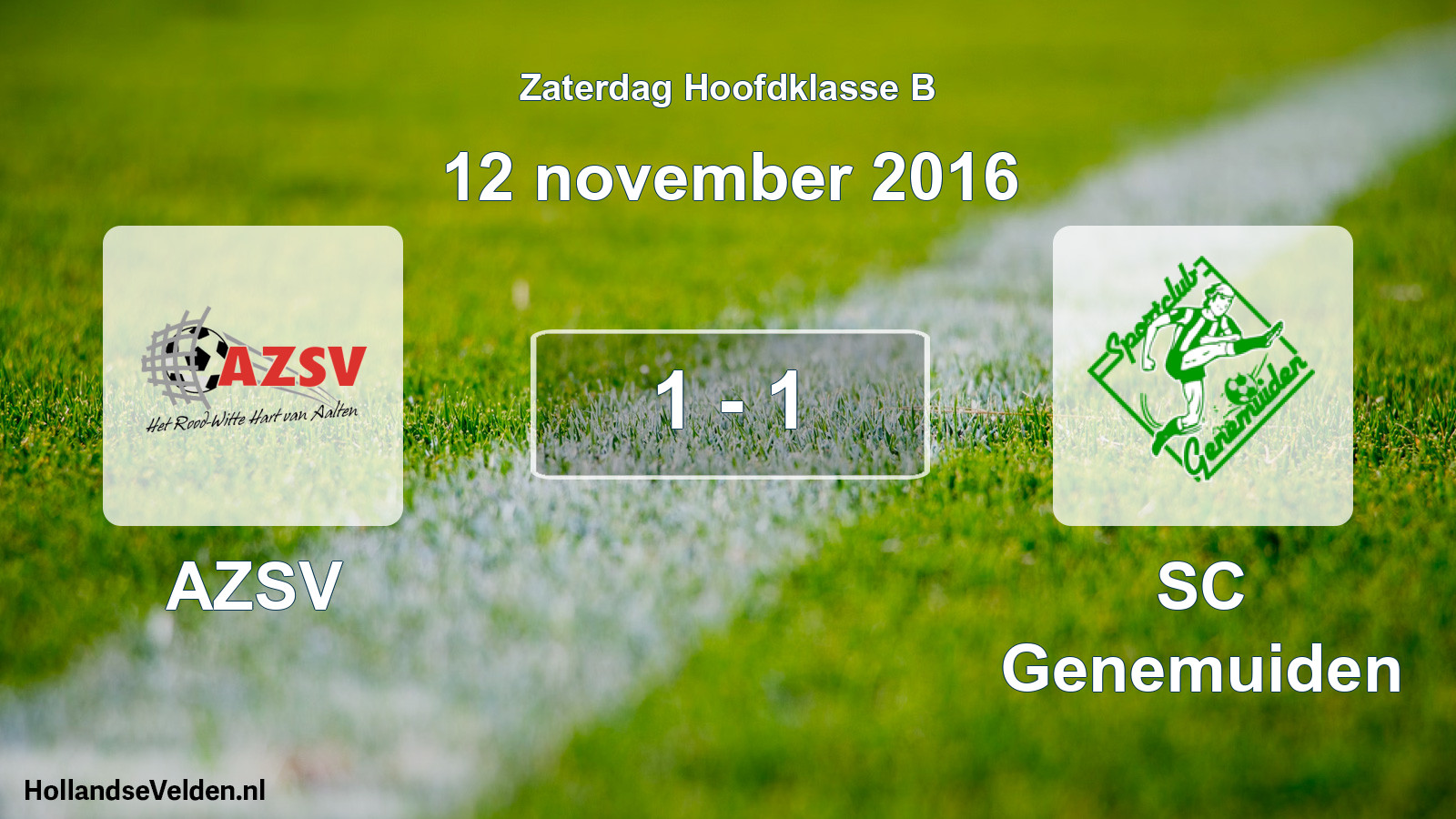 Total number of matches played: AZSV - SC Genemuiden 1 - 1 (12 November 2016)