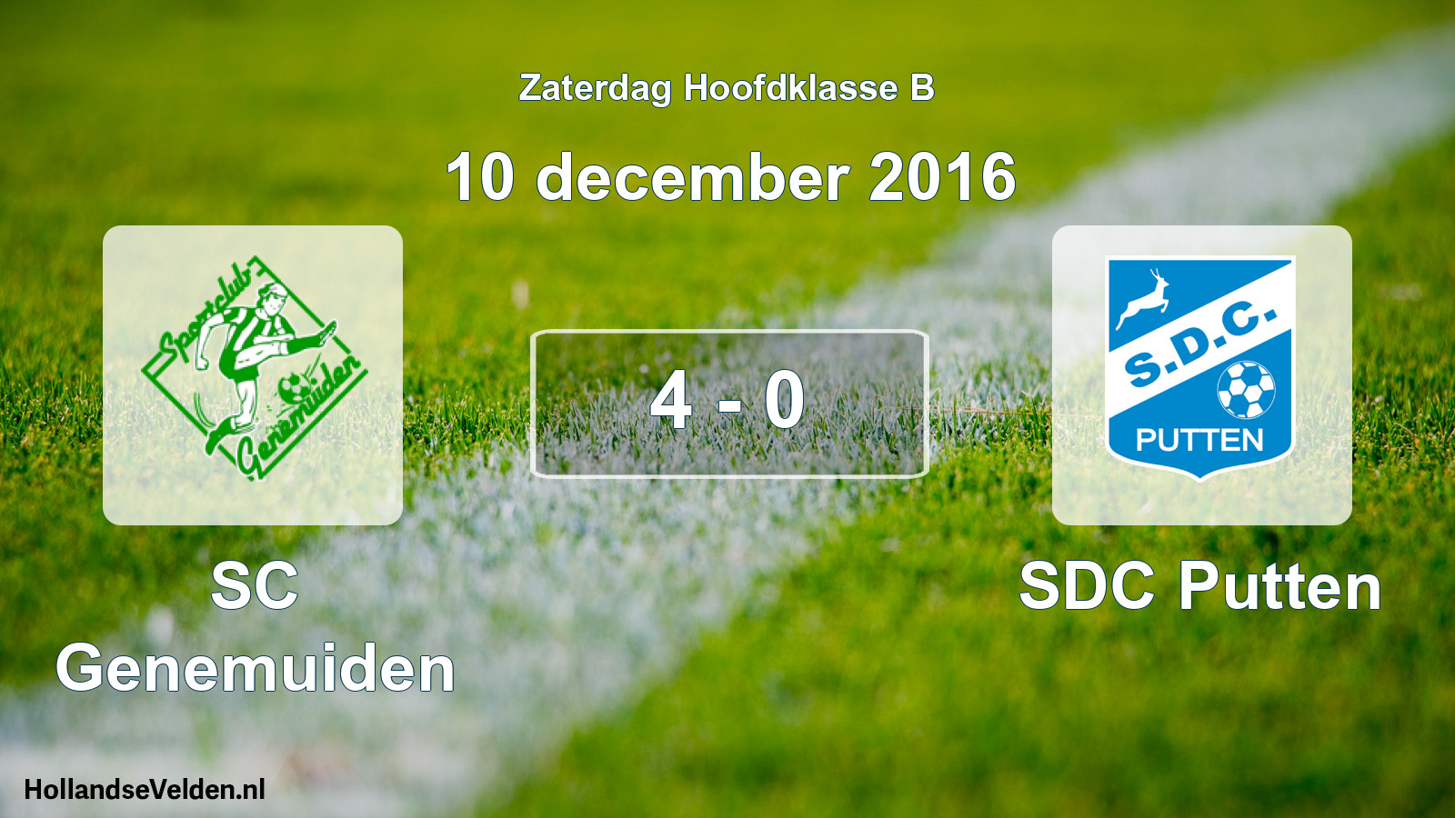 Total number of matches played: SC Genemuiden - SDC Putten 4 - 0 (10 December 2016)