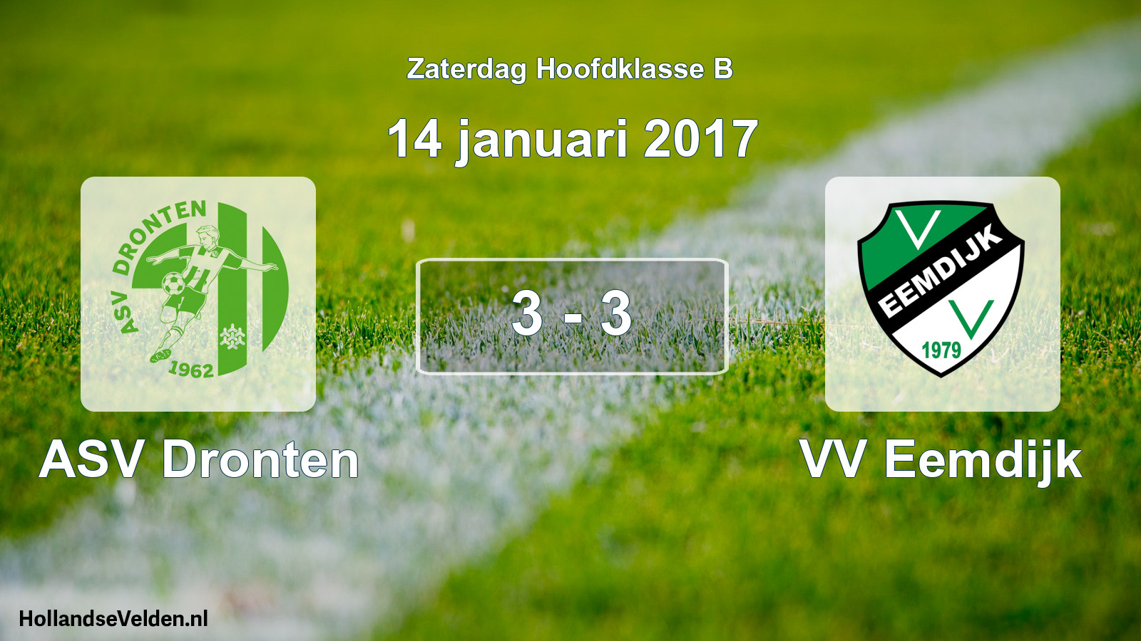 Gespeelde wedstrijd: ASV Dronten - VV Eemdijk 3 - 3 (14 januari 2017)