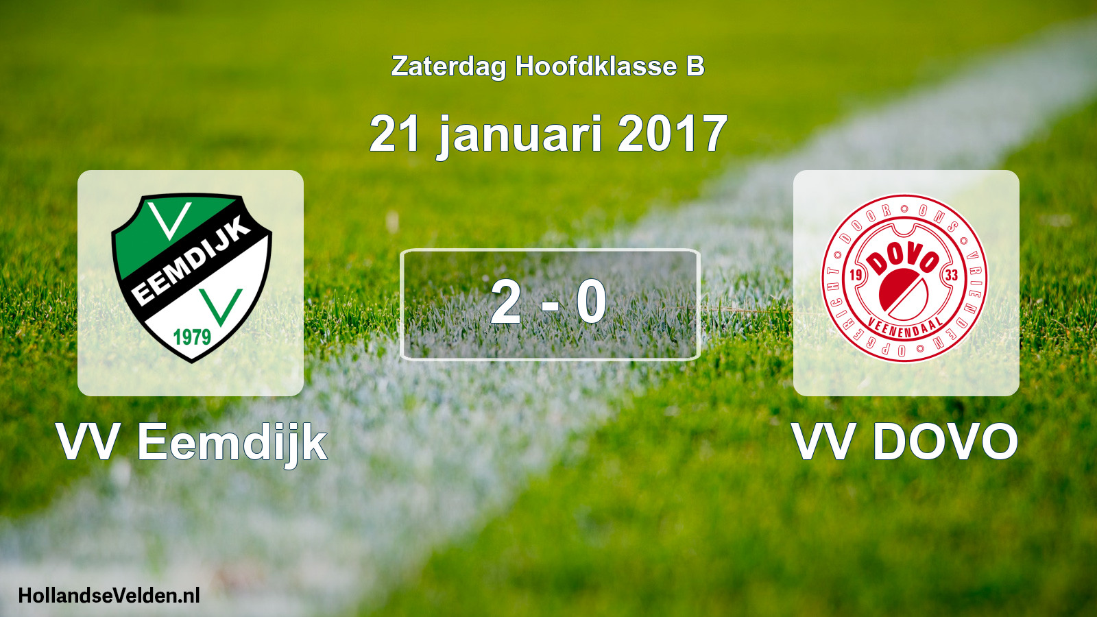 Total number of matches played: VV Eemdijk - VV DOVO 2 - 0 (21 January 2017)