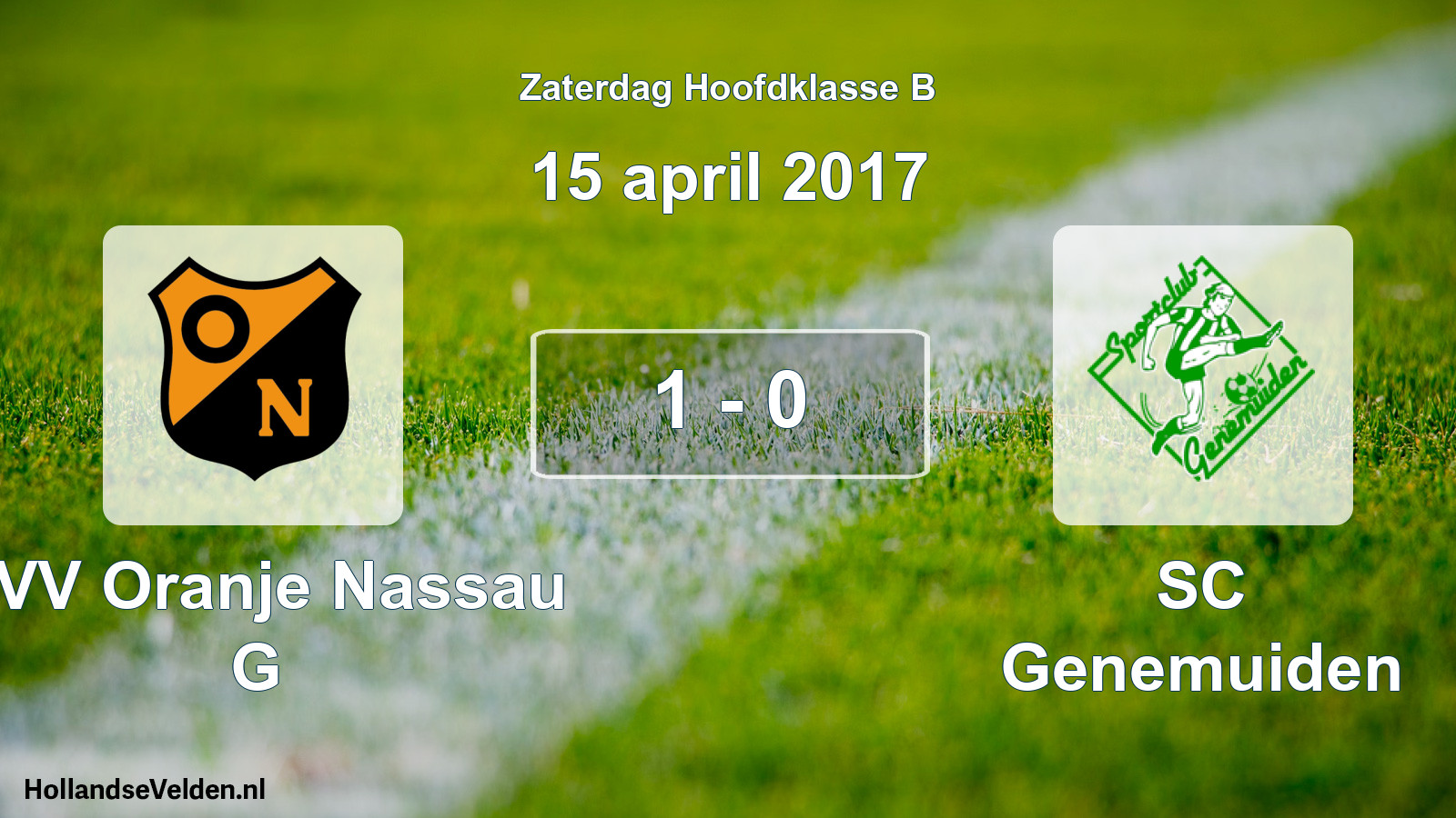 Total number of matches played: CVV Oranje Nassau G - SC Genemuiden 1 - 0 (15 April 2017)