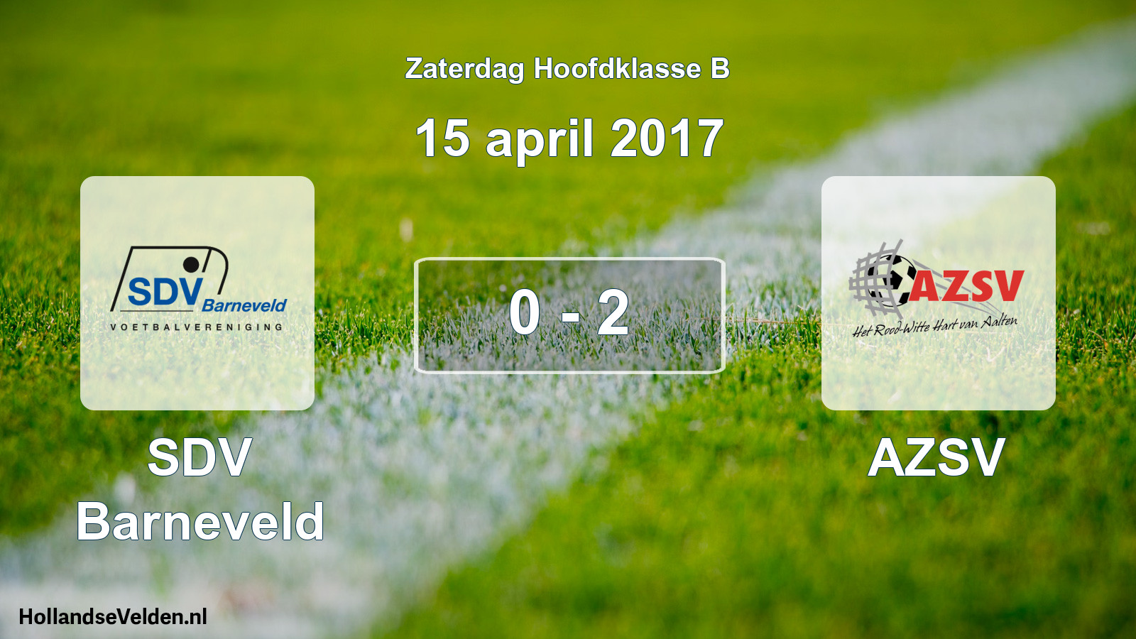 Total number of matches played: SDV Barneveld - AZSV 0 - 2 (15 April 2017)