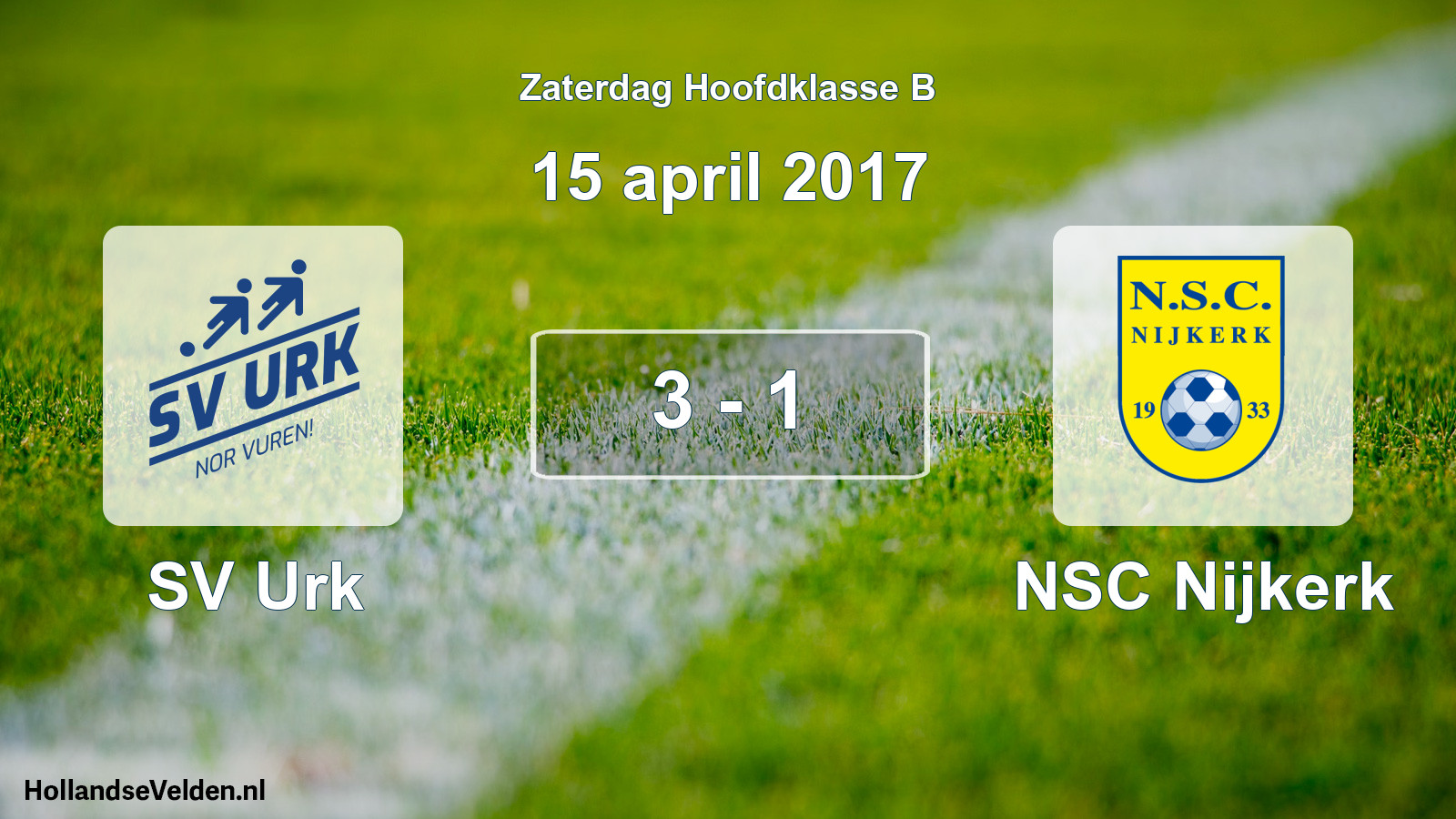 Total number of matches played: SV Urk - NSC Nijkerk 3 - 1 (15 April 2017)