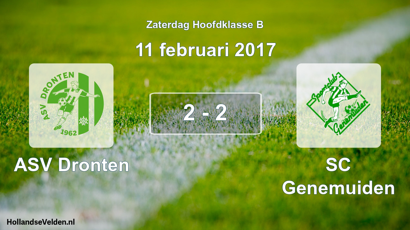 Total number of matches played: ASV Dronten - SC Genemuiden 2 - 2 (11 February 2017)
