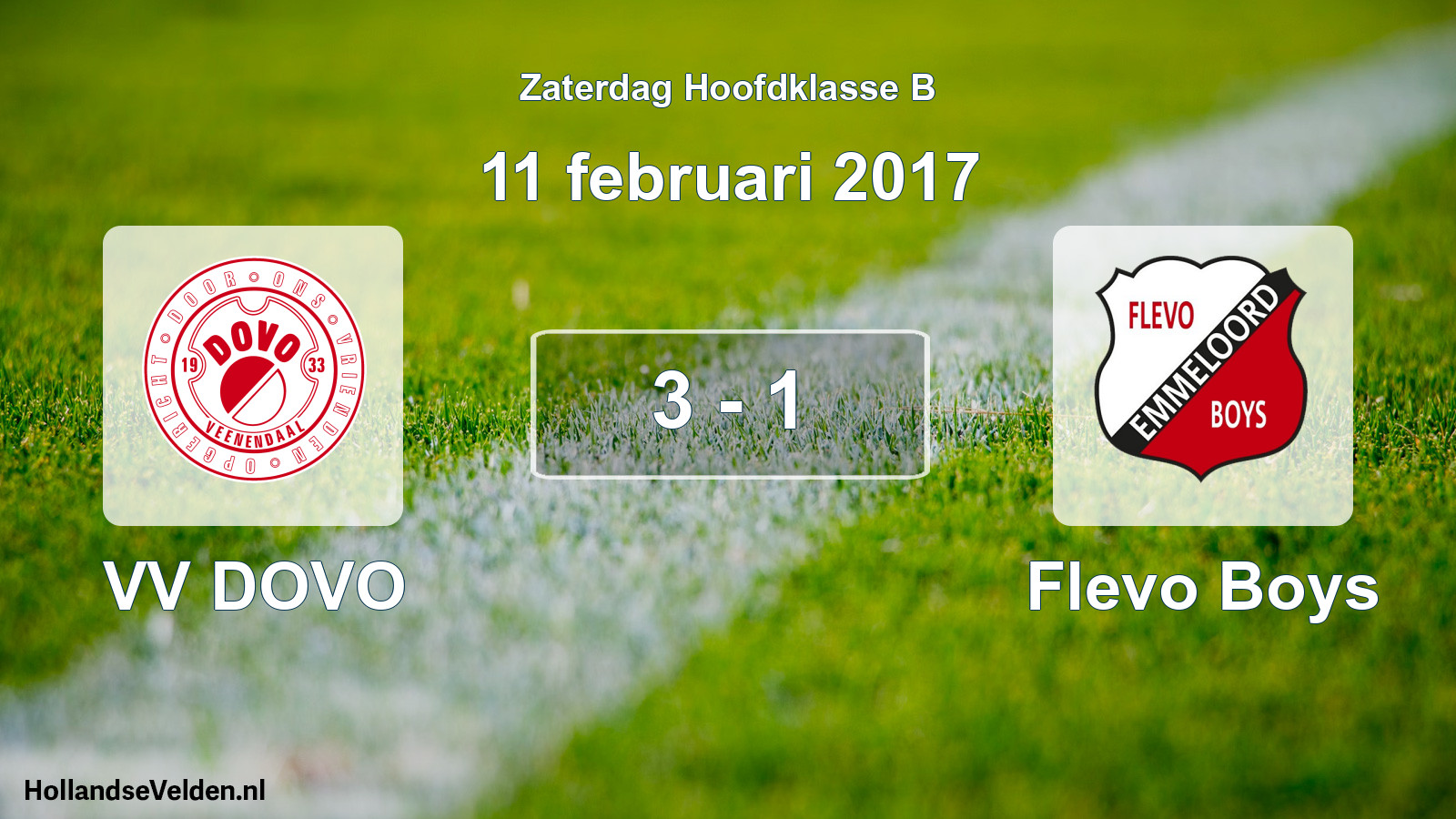 Total number of matches played: VV DOVO - Flevo Boys 3 - 1 (11 February 2017)