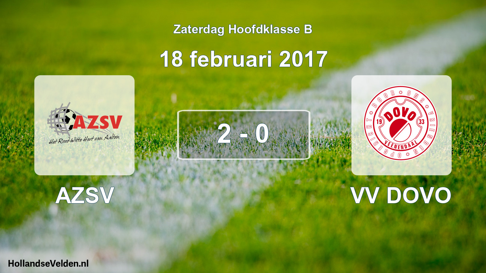 Total number of matches played: AZSV - VV DOVO 2 - 0 (18 February 2017)
