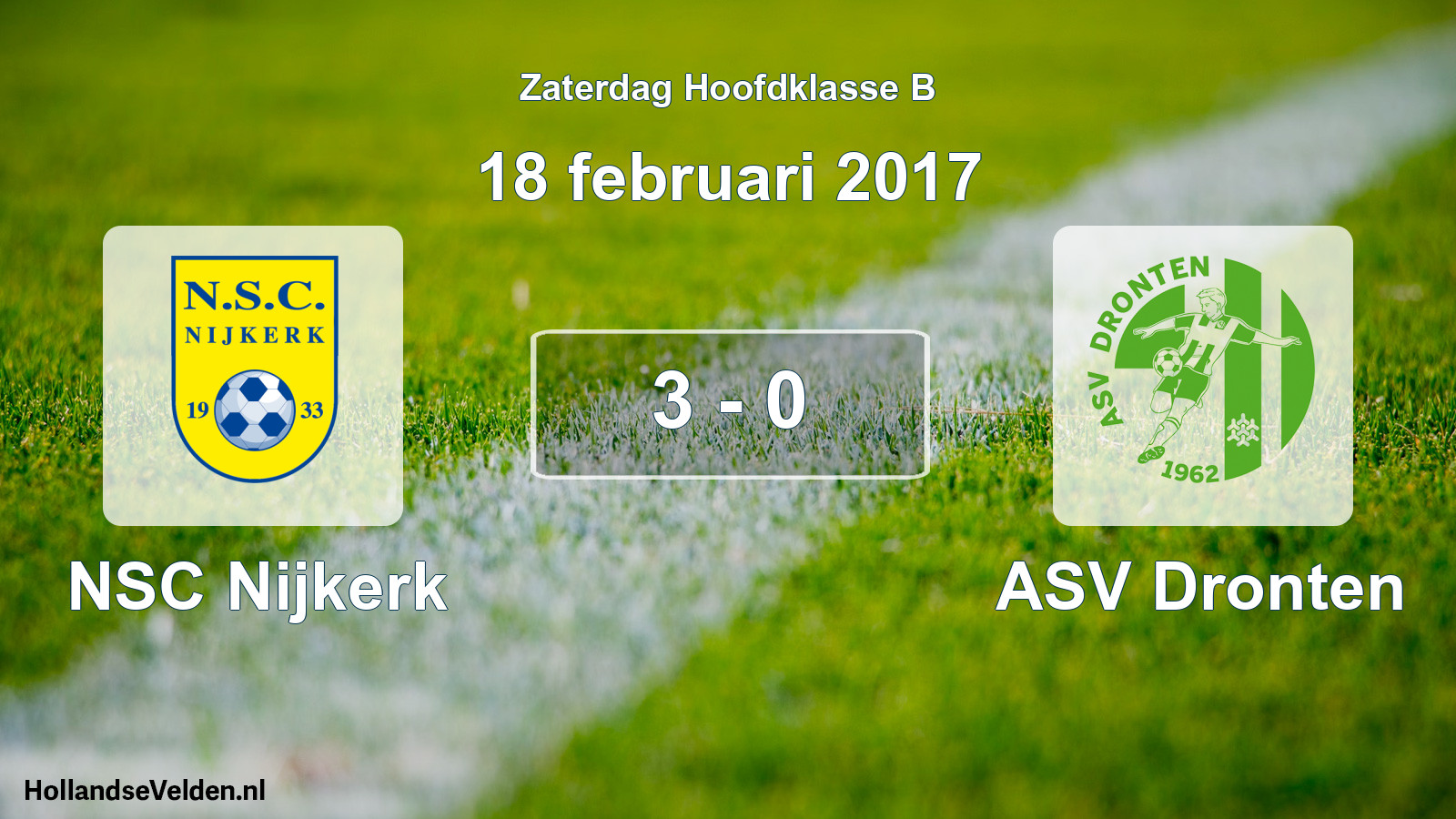 Total number of matches played: NSC Nijkerk - ASV Dronten 3 - 0 (18 February 2017)