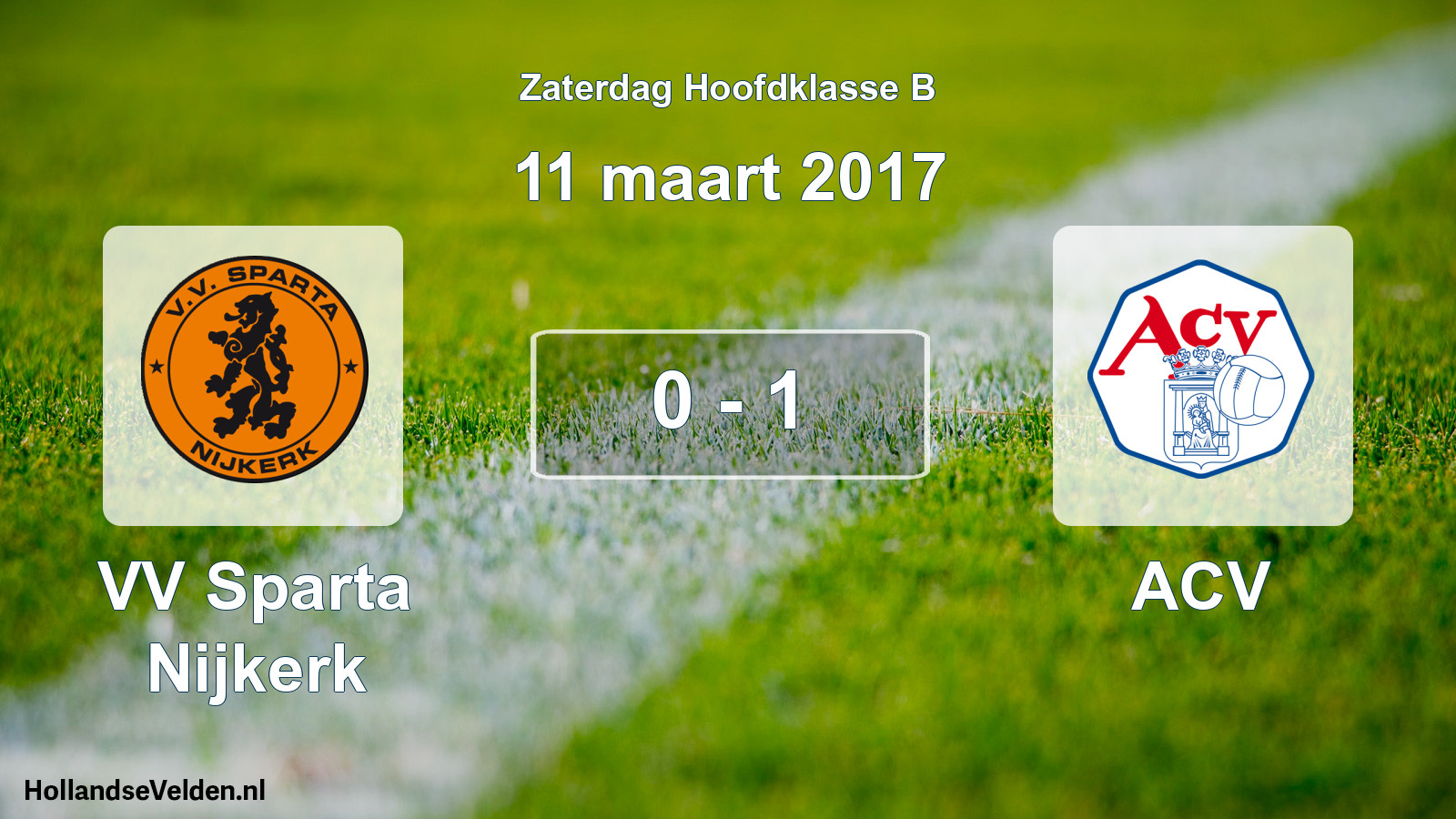 Total number of matches played: VV Sparta Nijkerk - ACV 0 - 1 (11 March 2017)