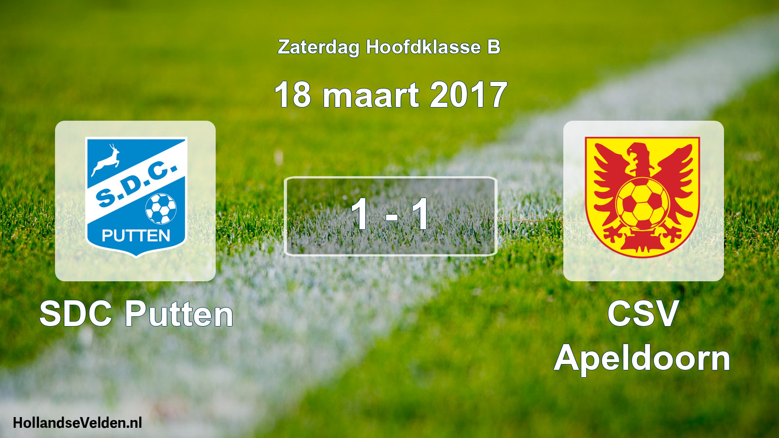 Total number of matches played: SDC Putten - CSV Apeldoorn 1 - 1 (18 March 2017)