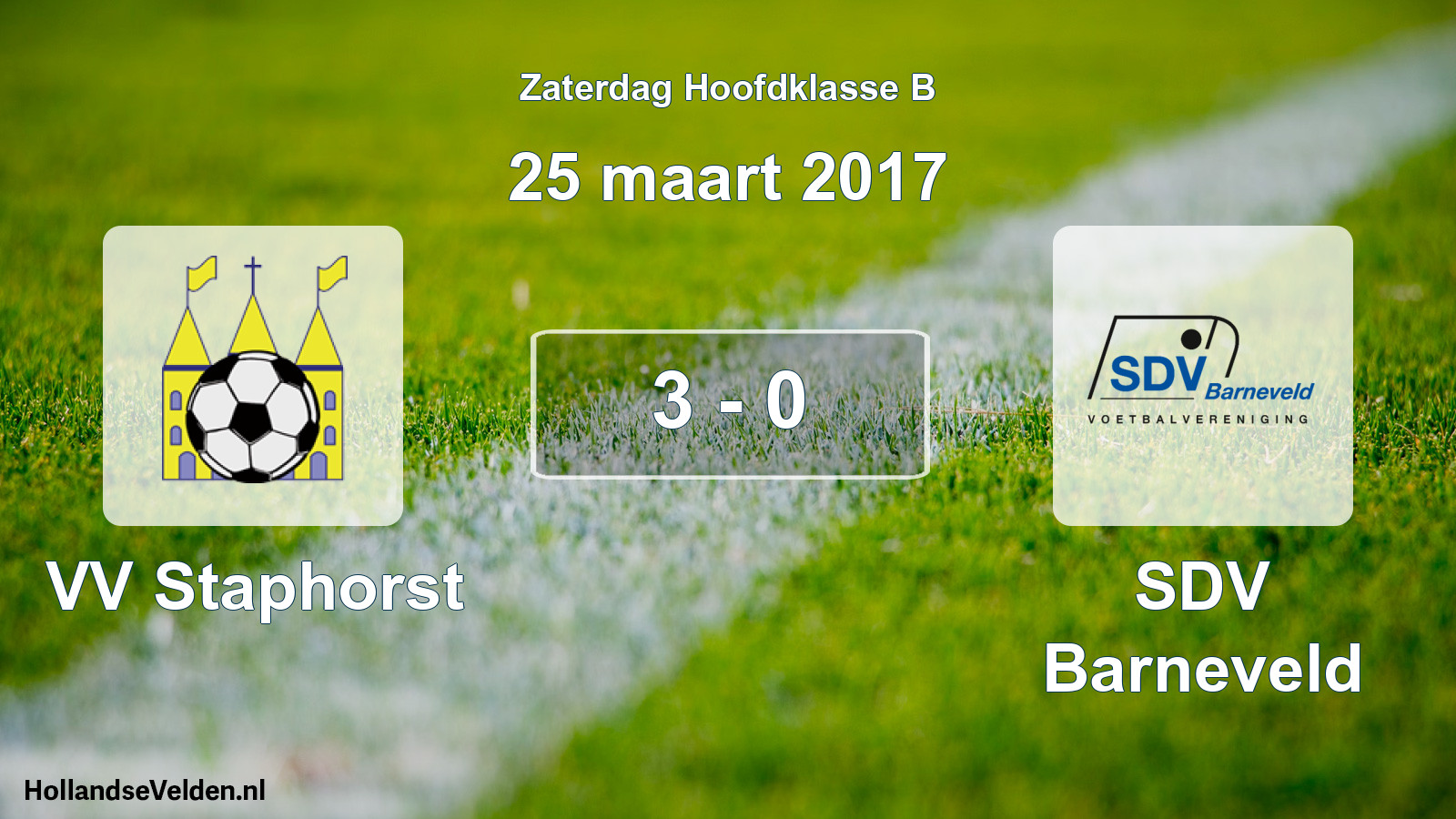 Total number of matches played: VV Staphorst - SDV Barneveld 3 - 0 (25 March 2017)