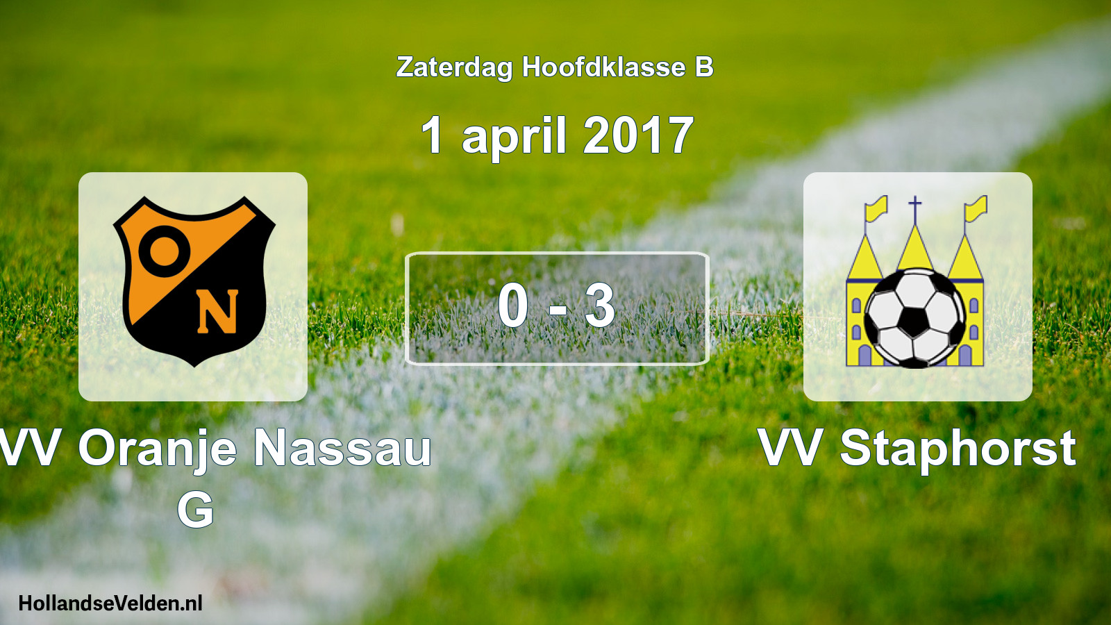 Total number of matches played: CVV Oranje Nassau G - VV Staphorst 0 - 3 (1 April 2017)