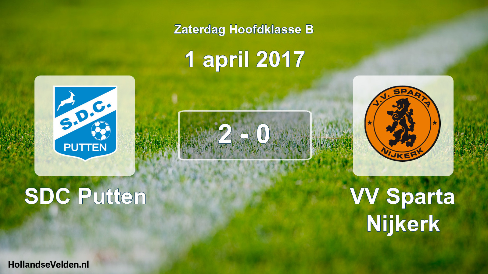 Total number of matches played: SDC Putten - VV Sparta Nijkerk 2 - 0 (1 April 2017)