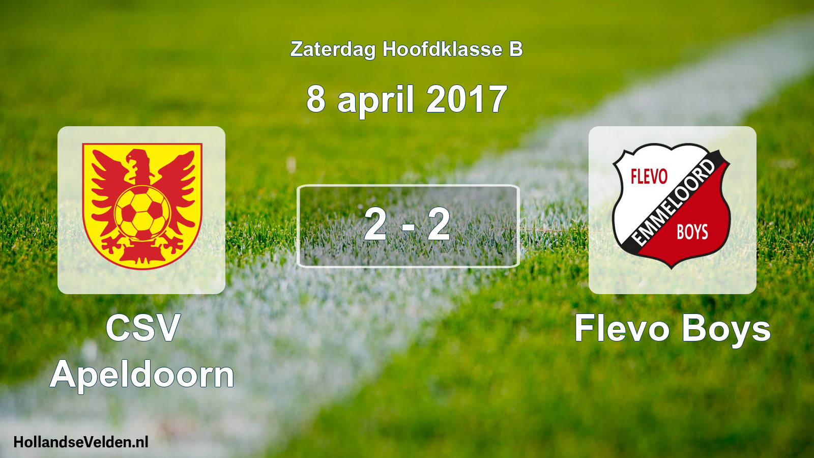 Total number of matches played: CSV Apeldoorn - Flevo Boys 2 - 2 (8 April 2017)