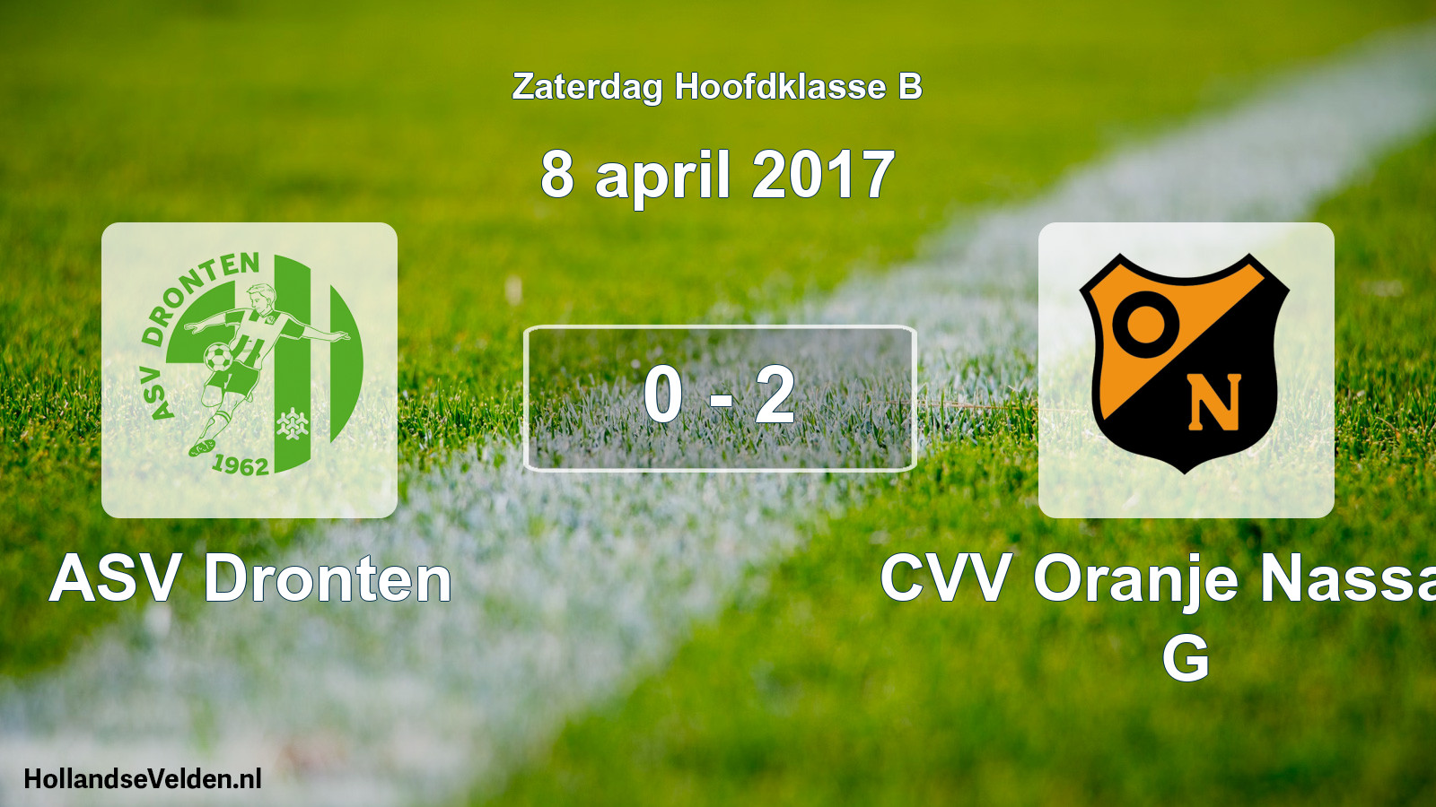 Total number of matches played: ASV Dronten - CVV Oranje Nassau G 0 - 2 (8 April 2017)