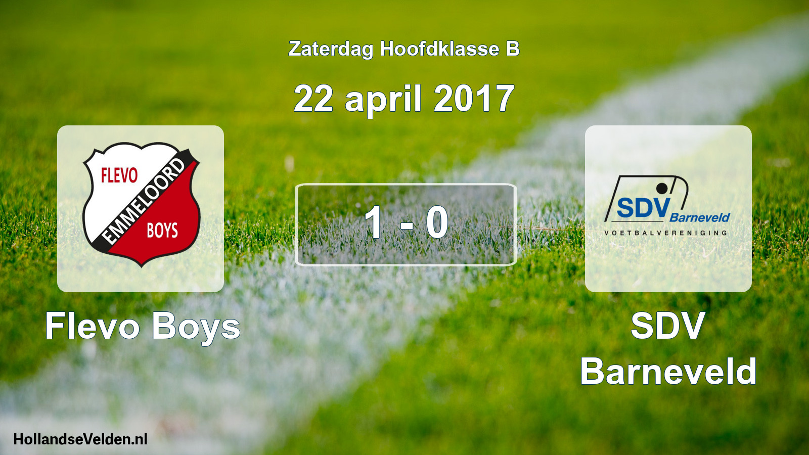 Gespeelde wedstrijd: Flevo Boys - SDV Barneveld 1 - 0 (22 april 2017)