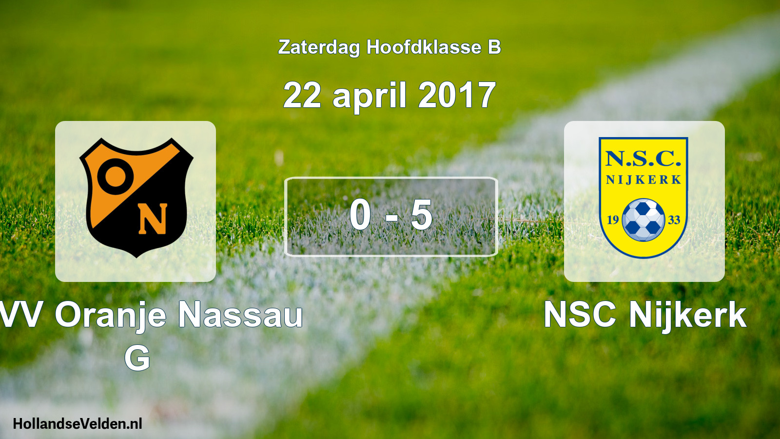 Total number of matches played: CVV Oranje Nassau G - NSC Nijkerk 0 - 5 (22 April 2017)