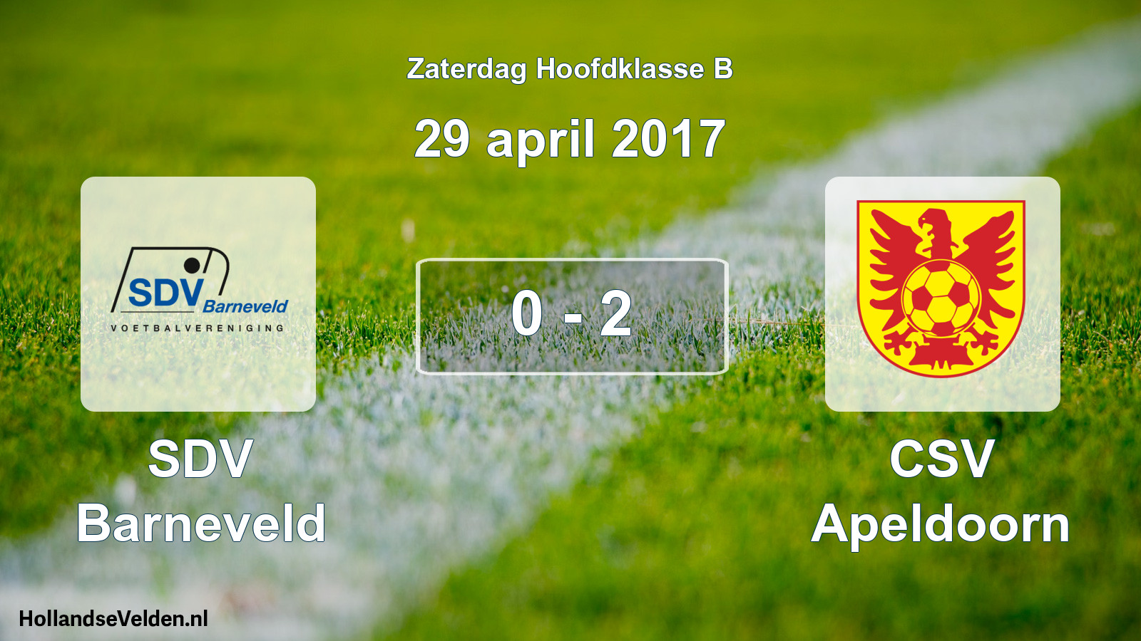 Total number of matches played: SDV Barneveld - CSV Apeldoorn 0 - 2 (29 April 2017)