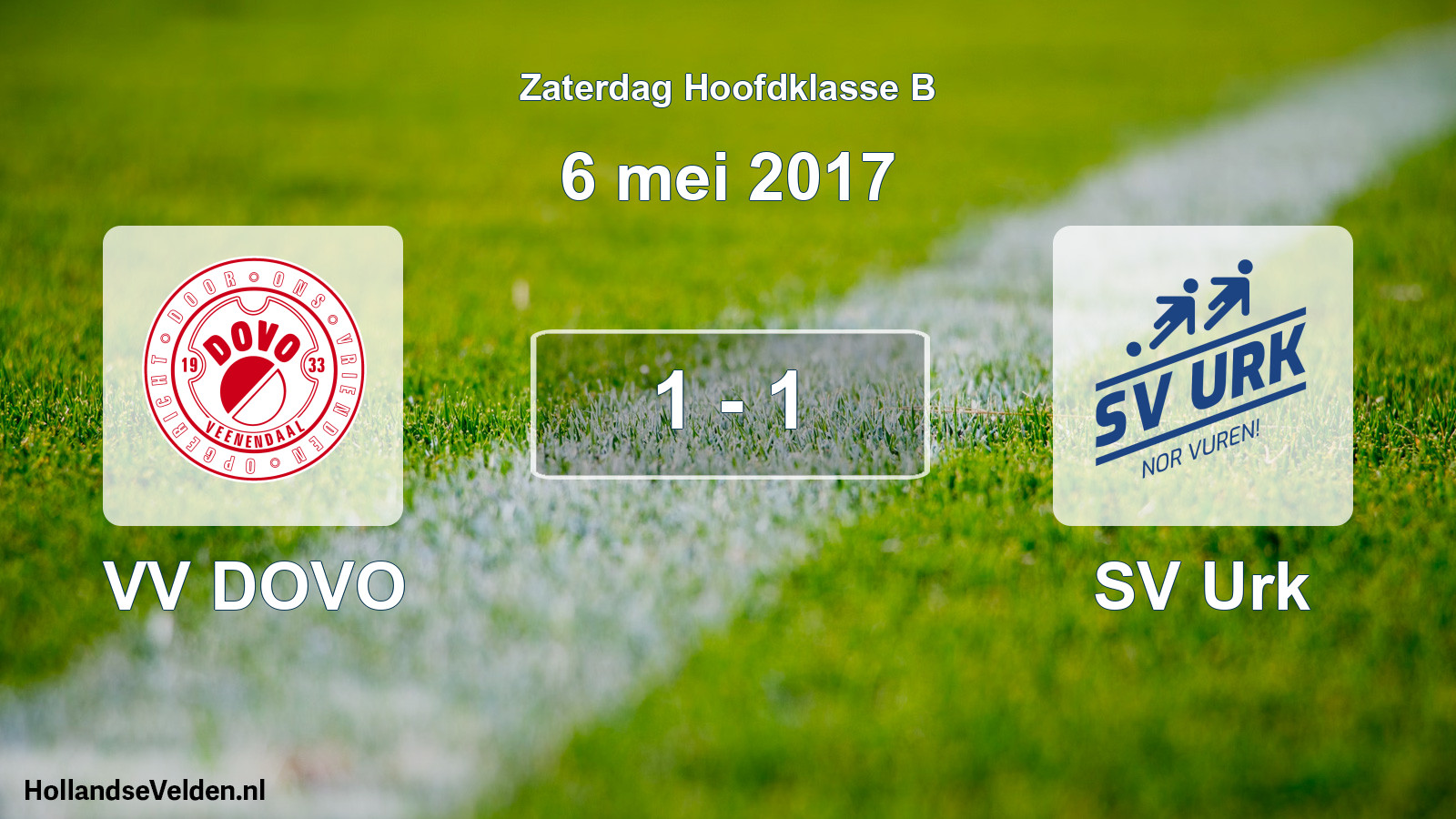 Total number of matches played: VV DOVO - SV Urk 1 - 1 (6 May 2017)