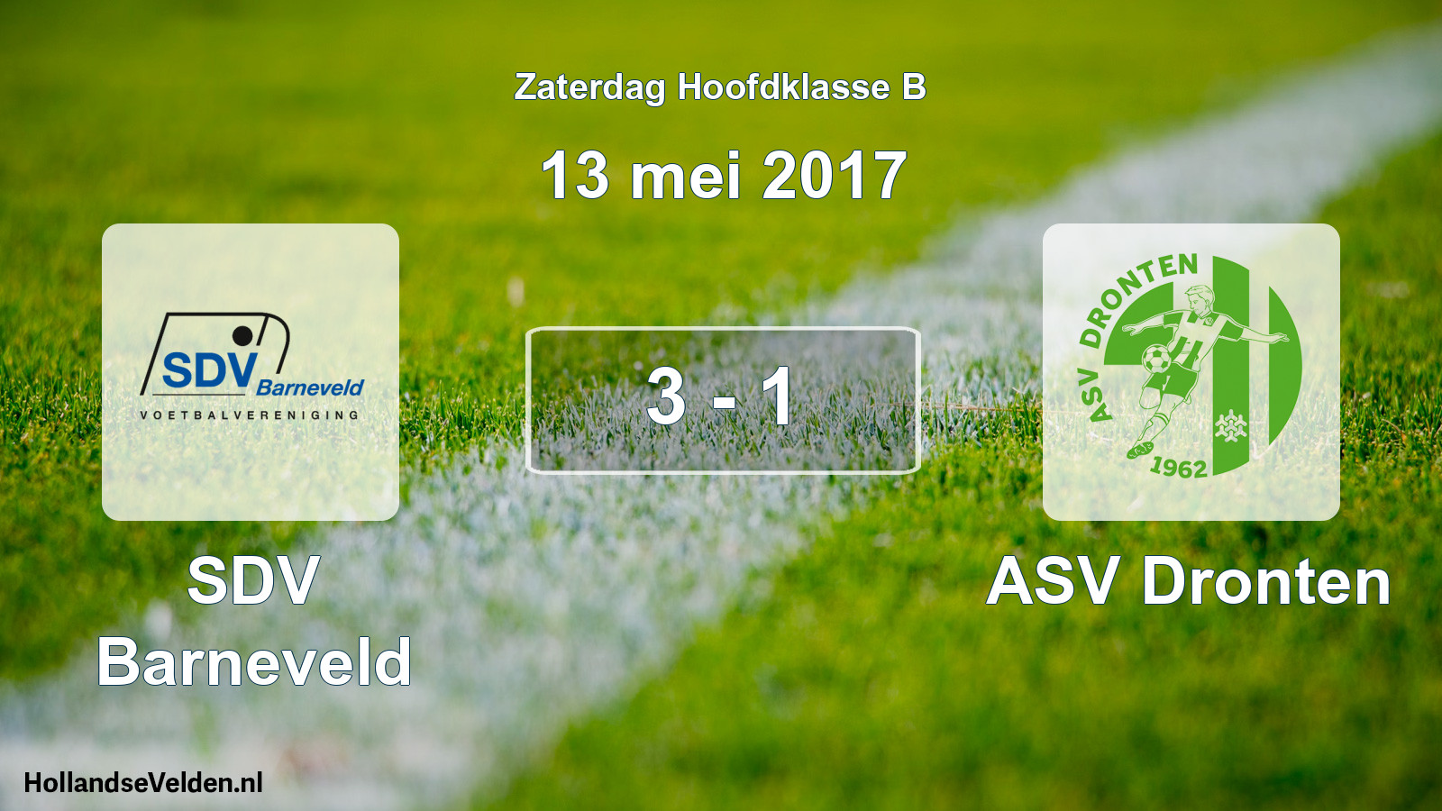 Gespeelde wedstrijd: SDV Barneveld - ASV Dronten 3 - 1 (13 mei 2017)