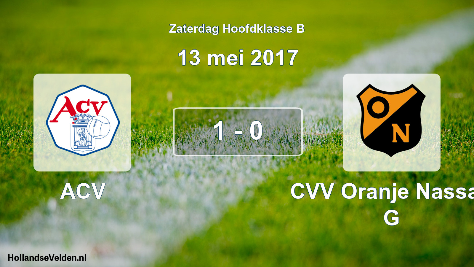Total number of matches played: ACV - CVV Oranje Nassau G 1 - 0 (13 May 2017)