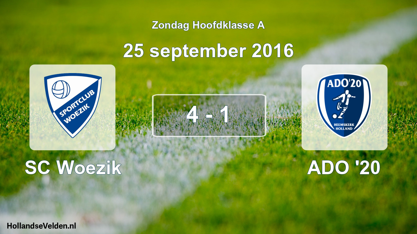 Total number of matches played: SC Woezik - ADO '20 4 - 1 (25 September 2016)