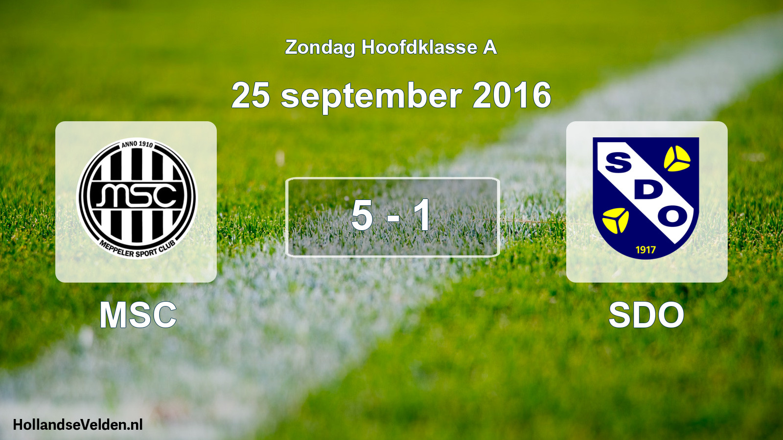 Total number of matches played: MSC - SDO 5 - 1 (25 September 2016)