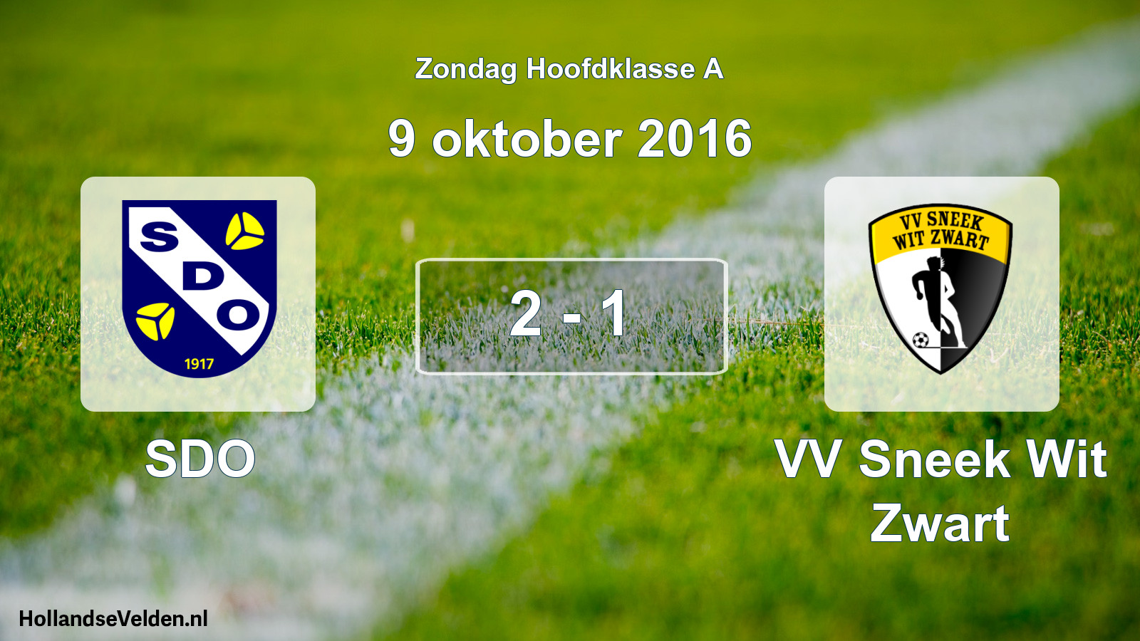 Total number of matches played: SDO - VV Sneek Wit Zwart 2 - 1 (9 October 2016)