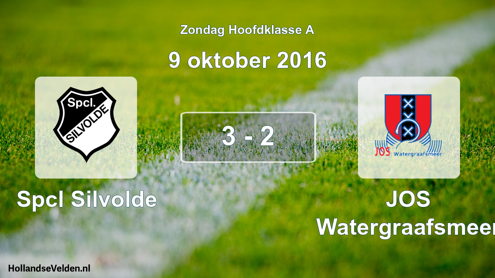 Total number of matches played: Spcl Silvolde - JOS Watergraafsmeer 3 - 2 (9 October 2016)