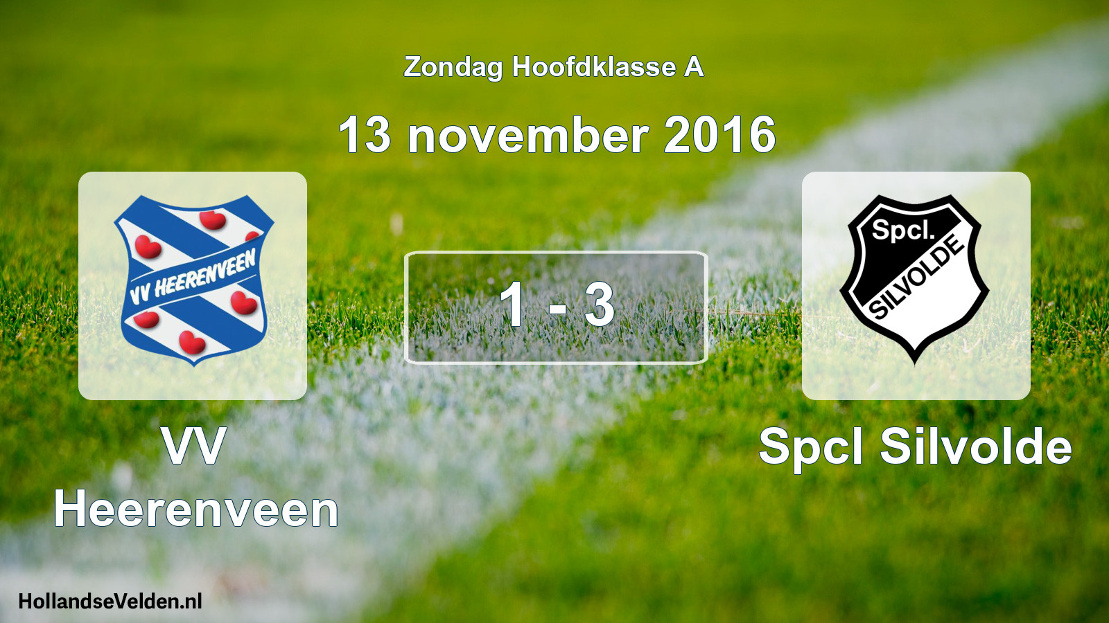 Total number of matches played: VV Heerenveen - Spcl Silvolde 1 - 3 (13 November 2016)
