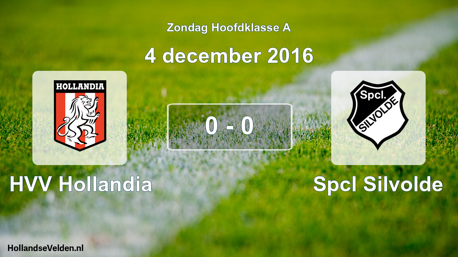 Total number of matches played: HVV Hollandia - Spcl Silvolde 0 - 0 (4 December 2016)