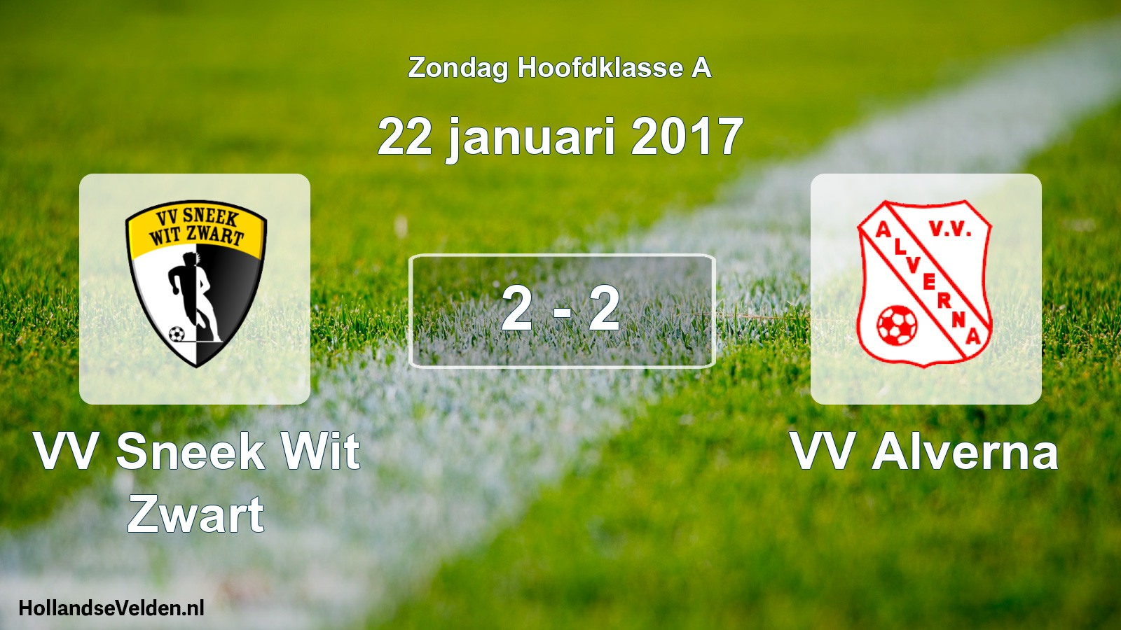 Total number of matches played: VV Sneek Wit Zwart - VV Alverna 2 - 2 (22 January 2017)