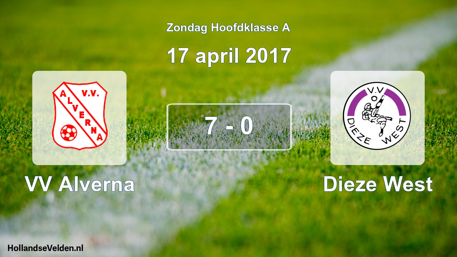 Total number of matches played: VV Alverna - Dieze West 7 - 0 (17 April 2017)