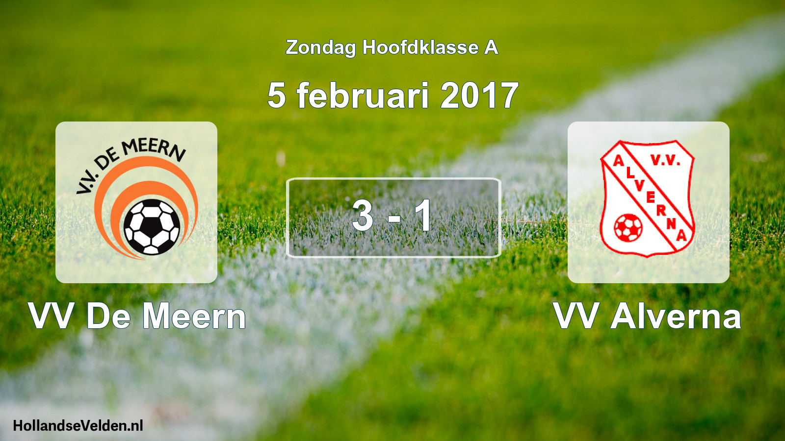 Total number of matches played: VV De Meern - VV Alverna 3 - 1 (5 February 2017)