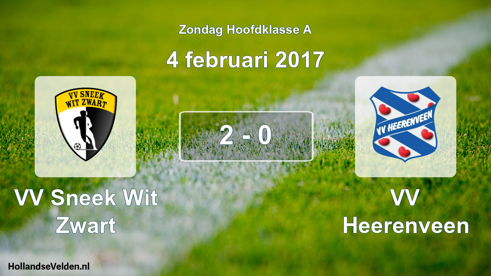 Total number of matches played: VV Sneek Wit Zwart - VV Heerenveen 2 - 0 (4 February 2017)