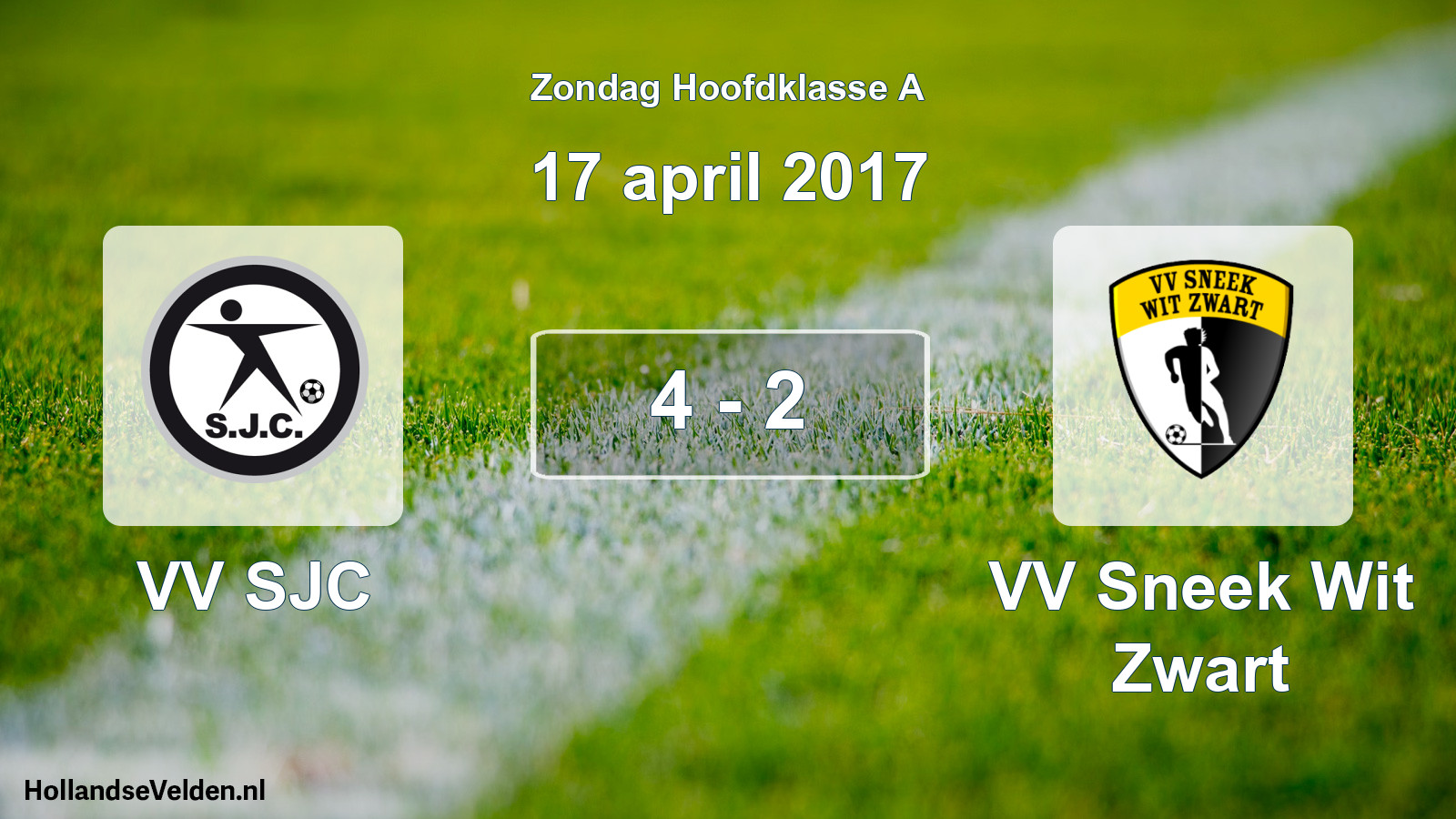 Total number of matches played: VV SJC - VV Sneek Wit Zwart 4 - 2 (17 April 2017)
