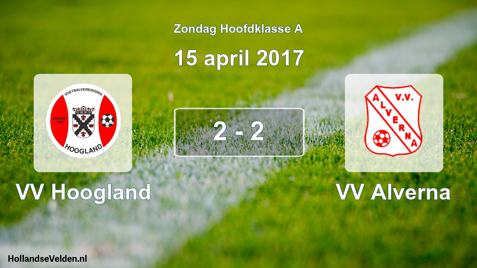 Total number of matches played: VV Hoogland - VV Alverna 2 - 2 (15 April 2017)