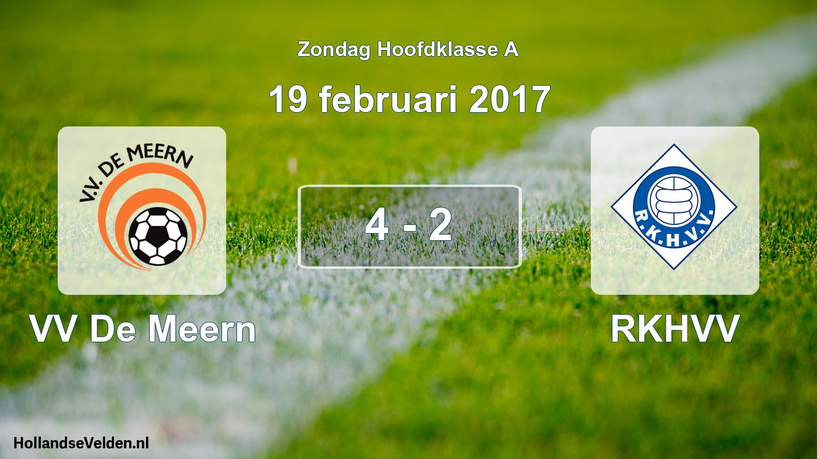 Total number of matches played: VV De Meern - RKHVV 4 - 2 (19 February 2017)