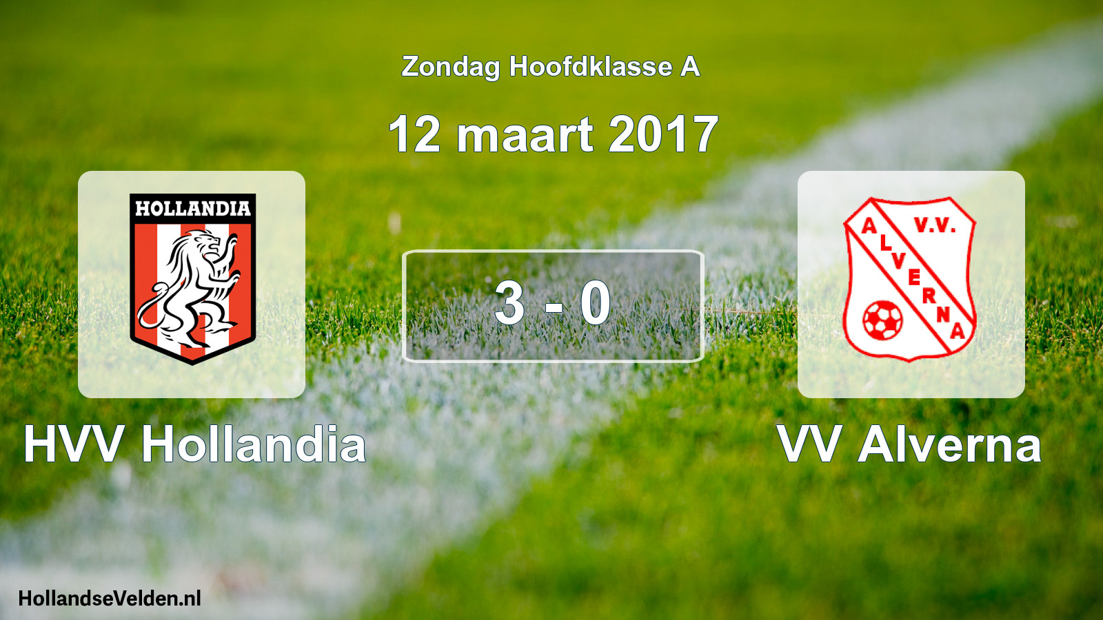 Total number of matches played: HVV Hollandia - VV Alverna 3 - 0 (12 March 2017)
