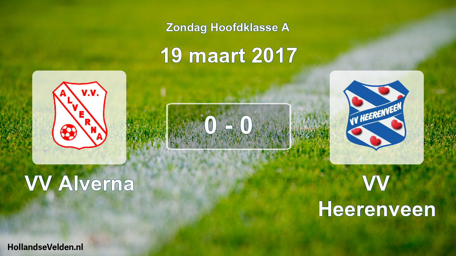 Total number of matches played: VV Alverna - VV Heerenveen 0 - 0 (19 March 2017)