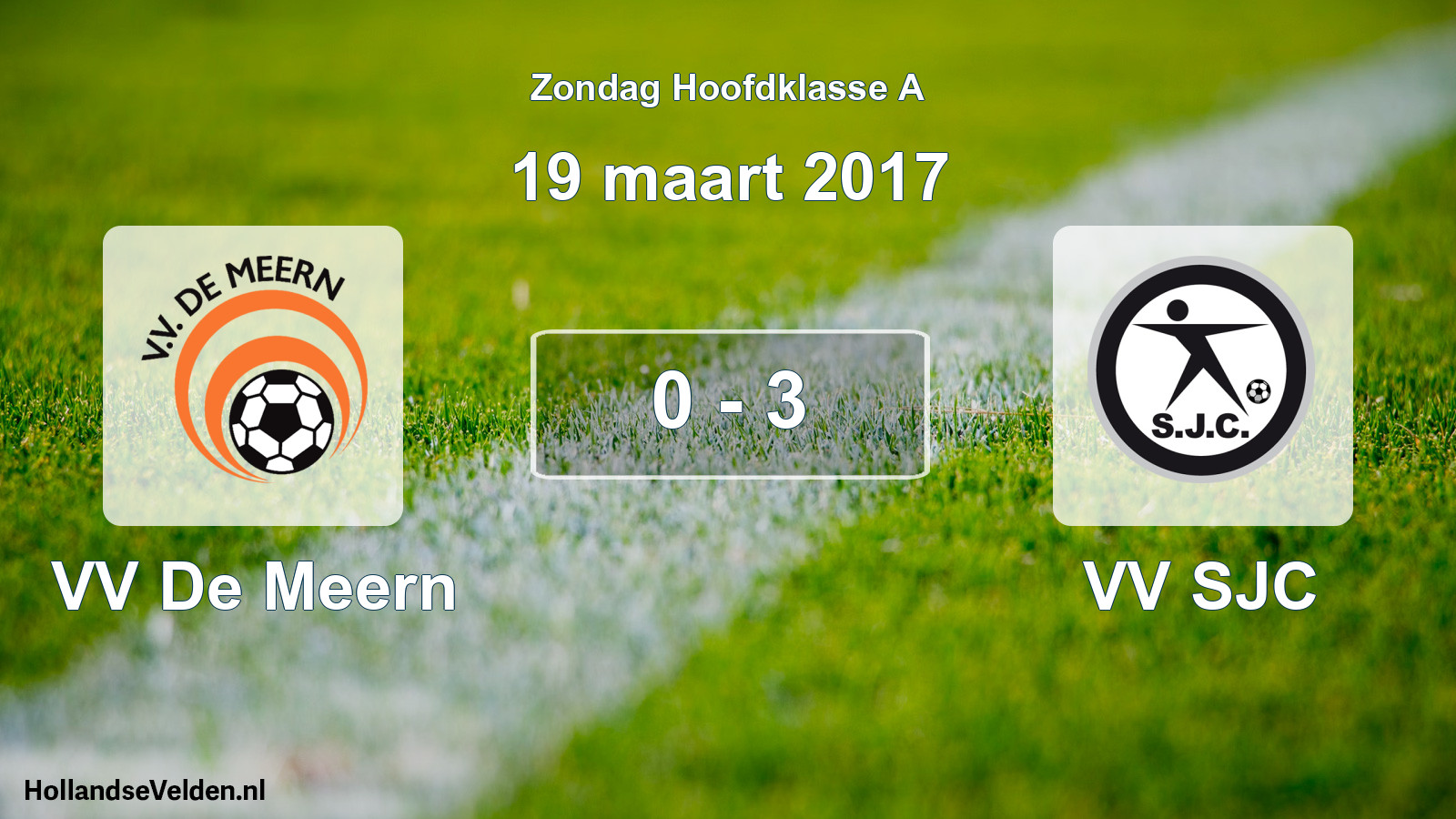 Total number of matches played: VV De Meern - VV SJC 0 - 3 (19 March 2017)