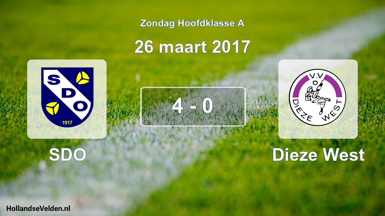 Total number of matches played: SDO - Dieze West 4 - 0 (26 March 2017)