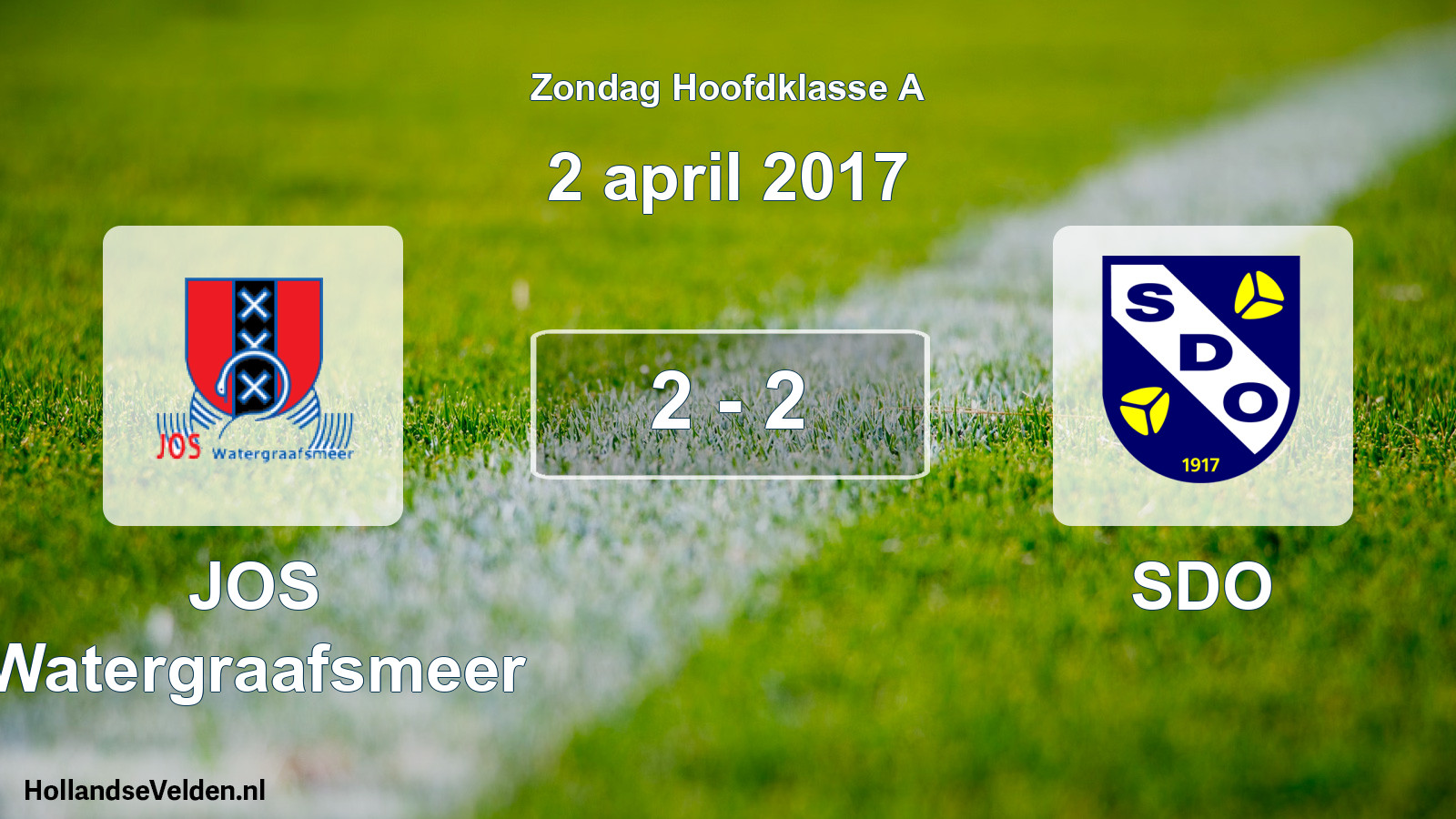 Total number of matches played: JOS Watergraafsmeer - SDO 2 - 2 (2 April 2017)