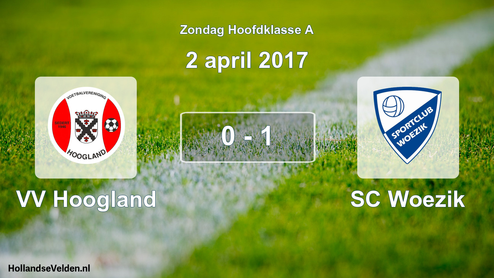 Total number of matches played: VV Hoogland - SC Woezik 0 - 1 (2 April 2017)